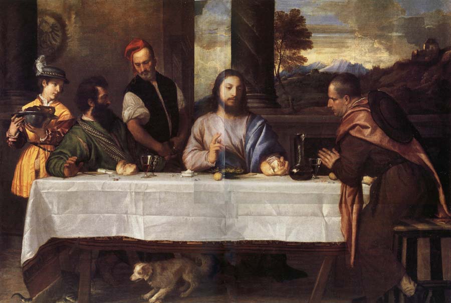 TIZIANO Vecellio Le souper a Emmaus